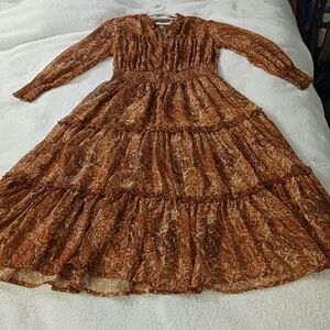 Plus Size Guillaume Smocked Georgette Long Dress 1X